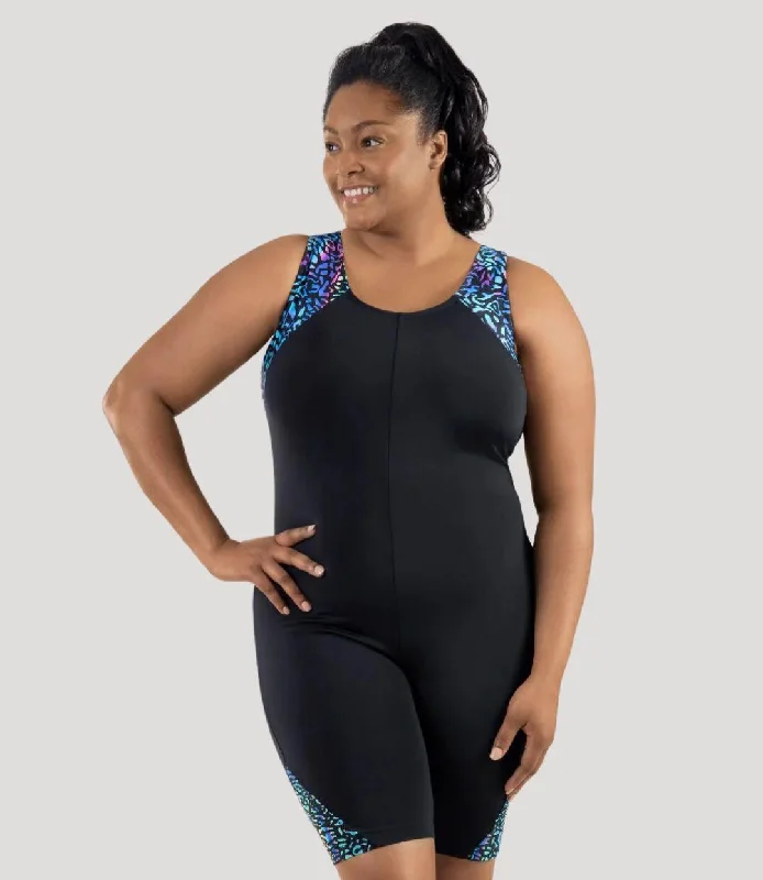 Major Savings QuikEnergy Sleek Fit Scoop Back Aquatard Coral Reef Black