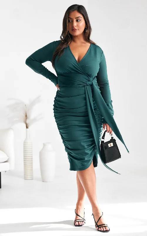 Bonus Savings Martini Midi Dress - Teal