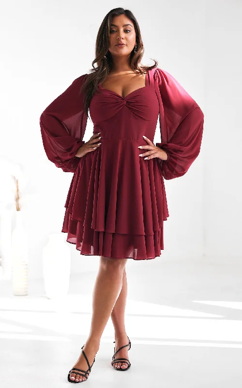 Exclusive Access Lydia Dress - Ruby Wine