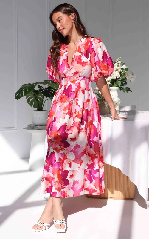 Deal Zone Koa Maxi Dress - Red Multi Print
