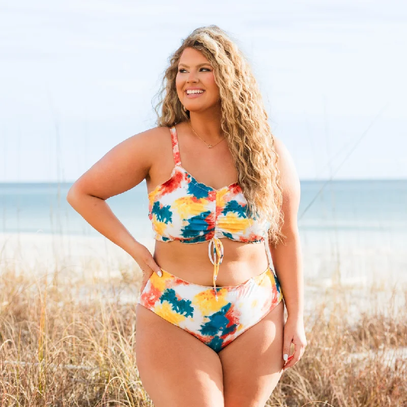 While Supplies Last Coast Is Calling Swim Bottom, Tie-Dye Orange