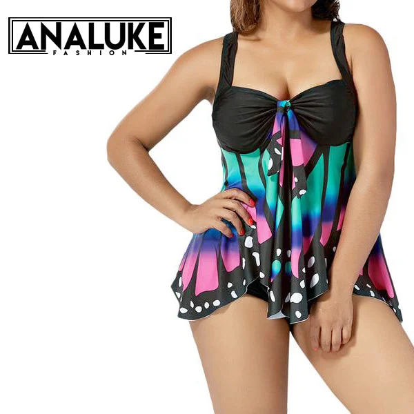 Amazing Deals Plus Size Butterfly Printed Swimsuit