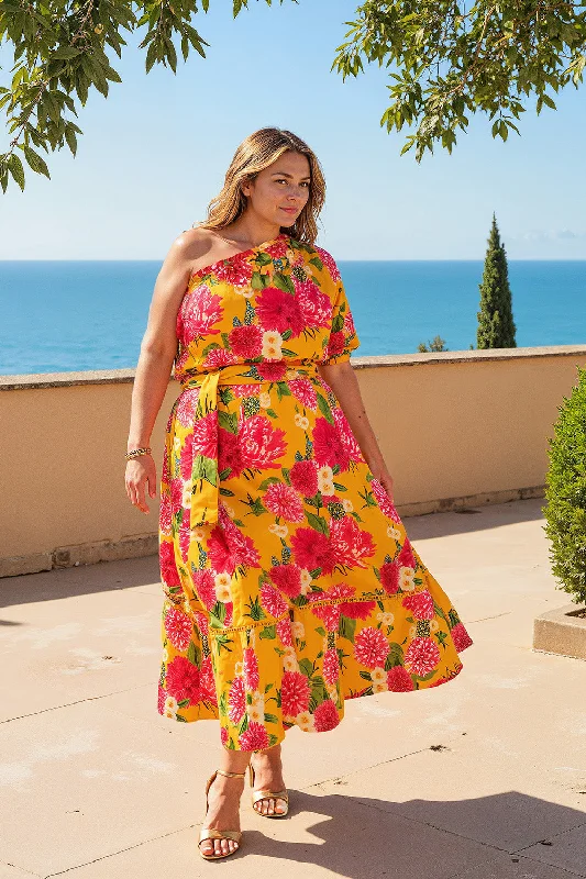 Limited Availability Lou Lou Tiered Dress in Dreaming Dahlias