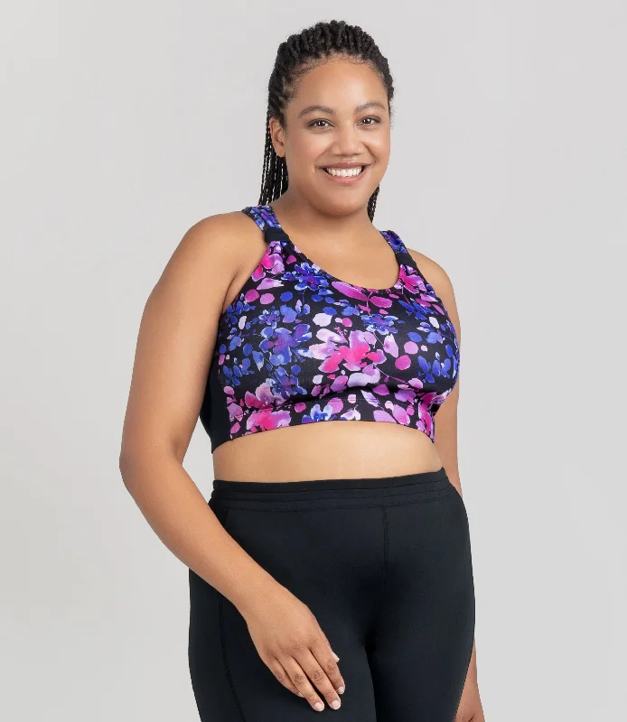 Deal Dash AquaSport Hanalei Bra Top Floral Elegance Print Black