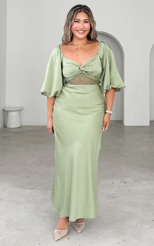 Daily Deals Alessia Maxi Dress - Olive Sage