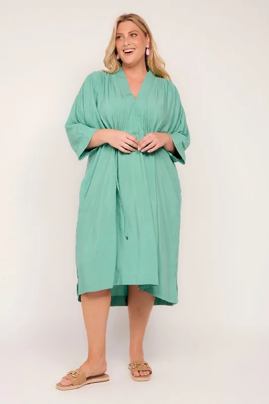 YEAR-End Clearance Finley Short Kaftan Dress in Mint