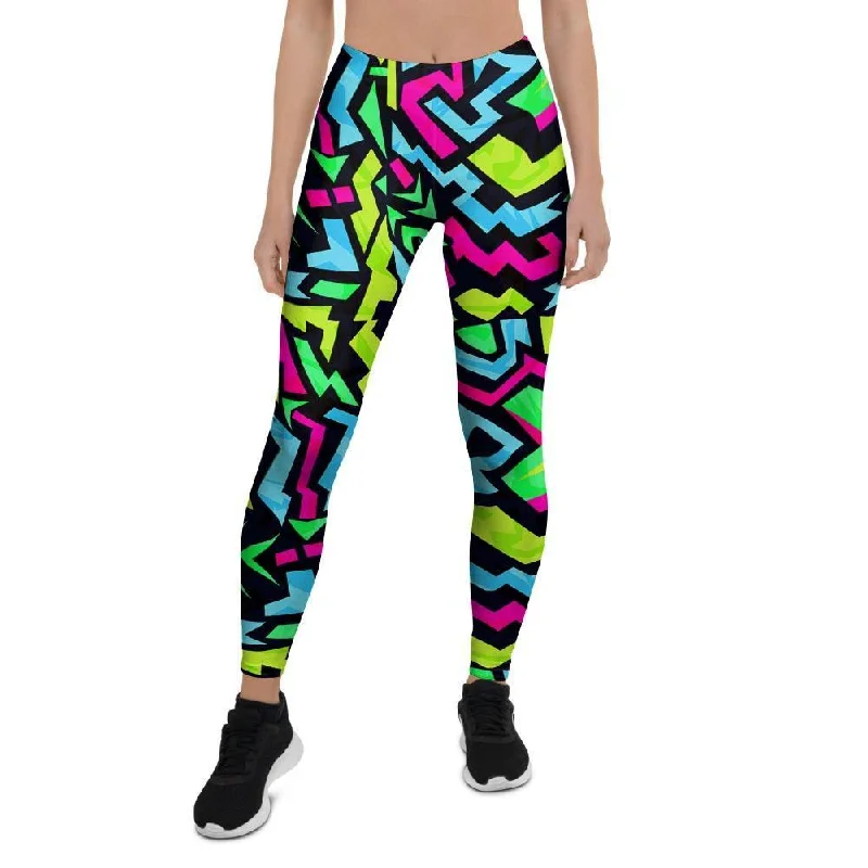 Deal Dash Abstract Graffiti Geometric Women's Leggings