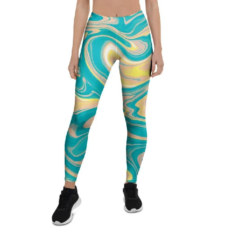 Can't Miss Abstract Green Marble Women's Leggings